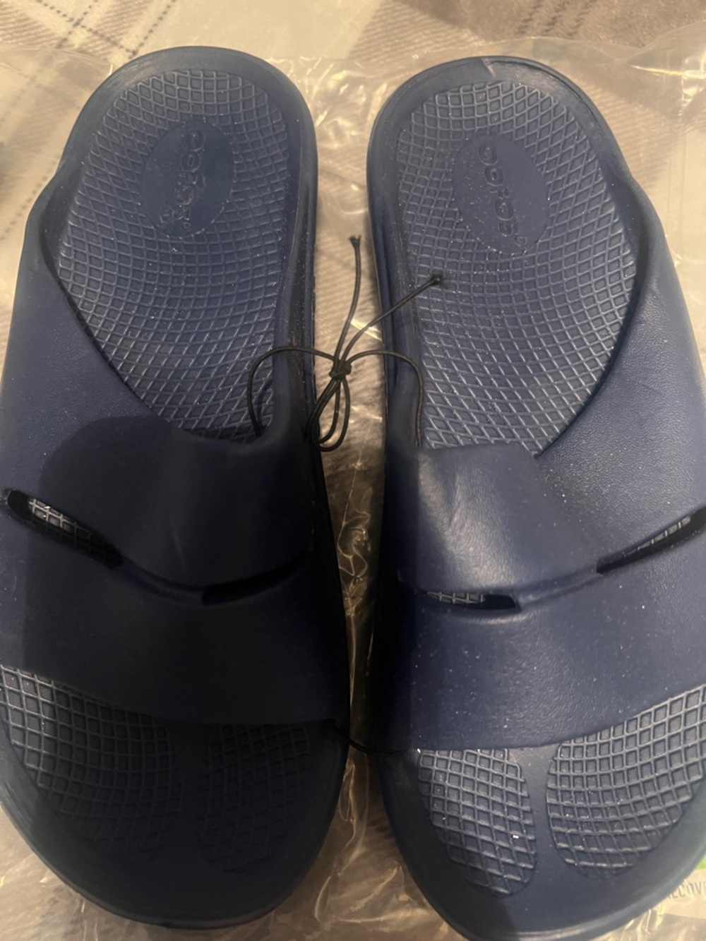 OOFOS Navy Blue Slide Sandals for Women - Picture 2 of 7